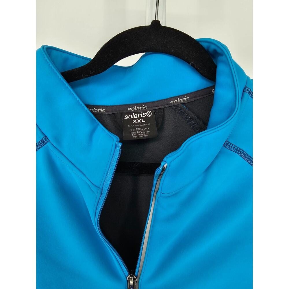 Solaris Mens Sz XXL Full Zip Up Softshell Performance Jacket Electric Blue - Picture 3 of 4